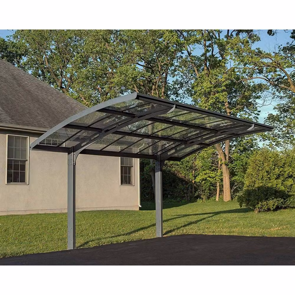 Palram Arizona Breeze Single 5000 Polycarbonate Carport, Grey, W: 289 cm, D: 495 cm, H: 273.5 cm – 2