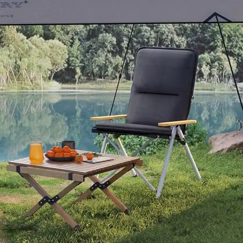 Outsunny Padded Outdoor Recliner Chair with Armrests and Cushions, Black – 8