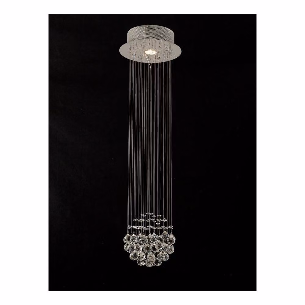 Netlighting Colorado Crystal Ceiling Cluster Pendant Light in Polished Chrome and Grey – 2