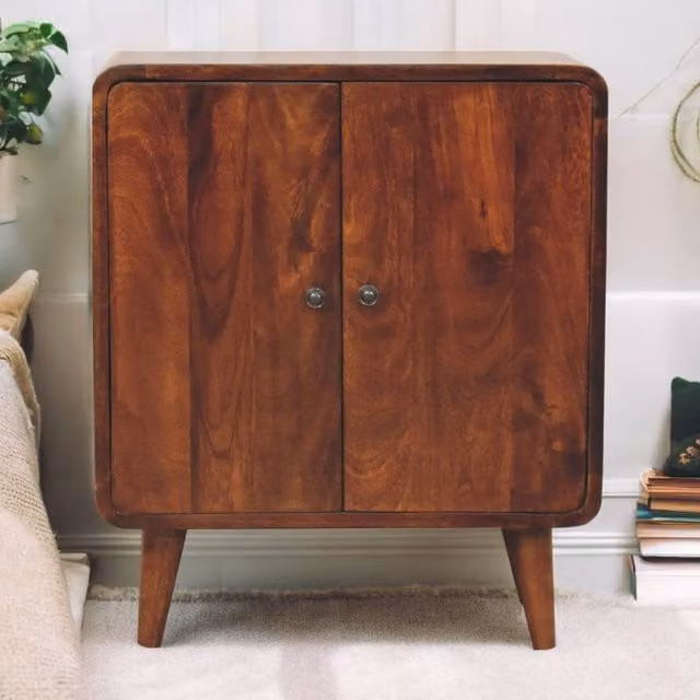 Artisan Furniture Classic Mango Wood Freestanding Cabinet in Brown