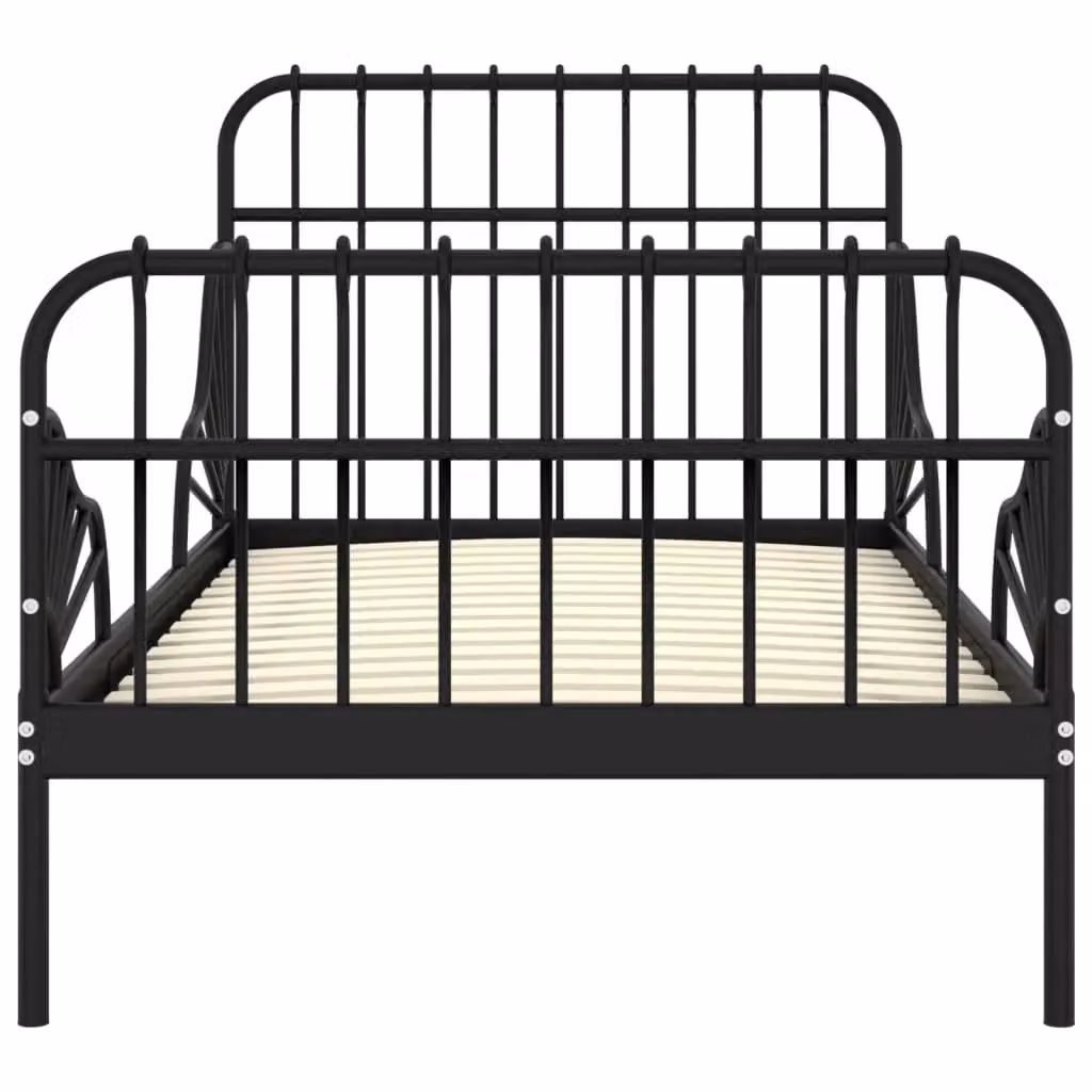 Berkfield Home Extendable Metal Bed Frame, Black, W: 80 cm, D: 130/200 cm – 3