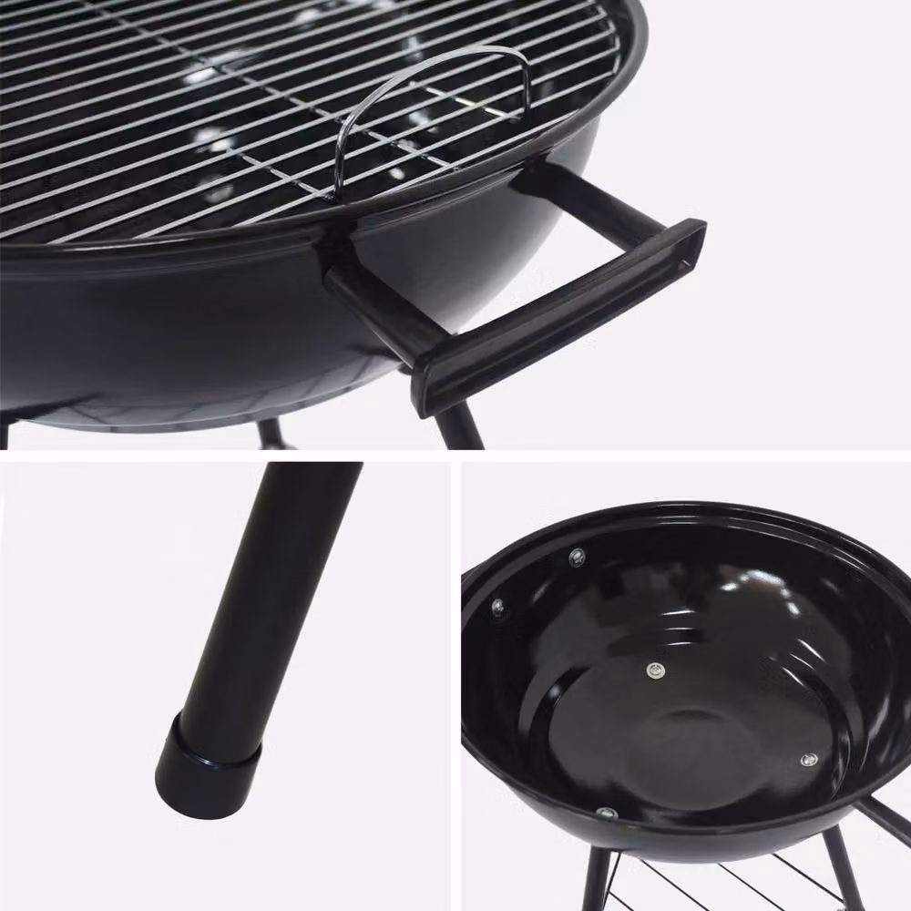 sweeek Black Enamelled Steel Charcoal Kettle Barbecue, Diameter: 39 cm – 3