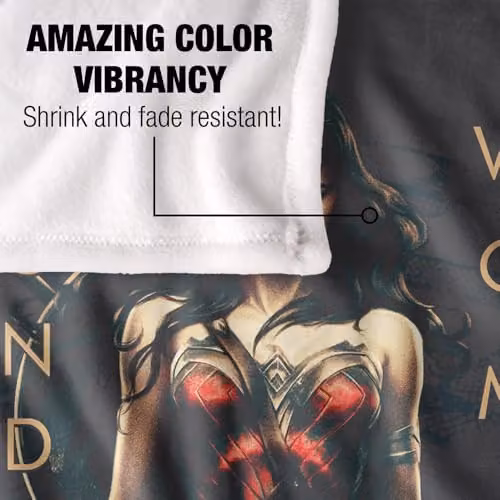 LOGOVISION Wonder Woman Movie Armed and Dangerous Super Soft Fleece Throw Blanket, Multicolour, W/D/H: 91 x 147 cm – 3