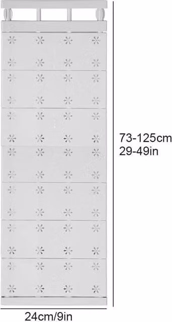 PAWNORA White Closet Cupboard Divider Rack, Adjustable Height 73-125cm