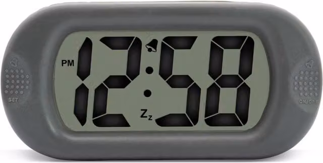 Acctim Smartlite Crescendo Digital Alarm Clock with Jumbo Display and Grey Silicone Case