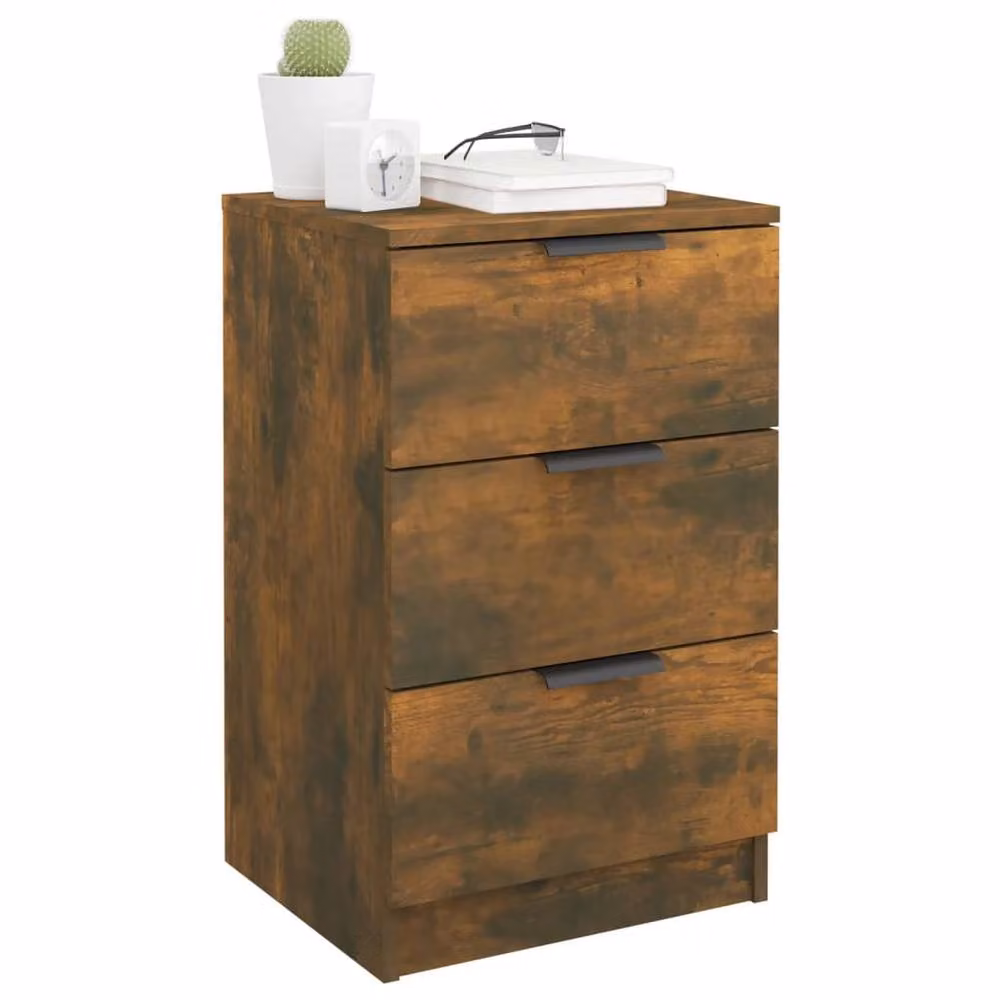 Berkfield Home Smoked Oak Bedside Cabinet in Brown, W/D/H: 40 x 36 x 65 cm – 3
