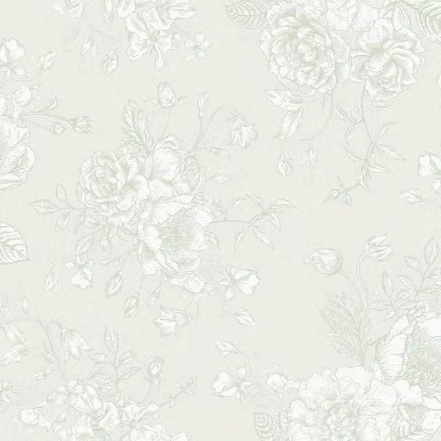 I Love Wallpaper Romantic Roses Botanical Floral Wallpaper in Sage Green and Yellow with a Vintage Design