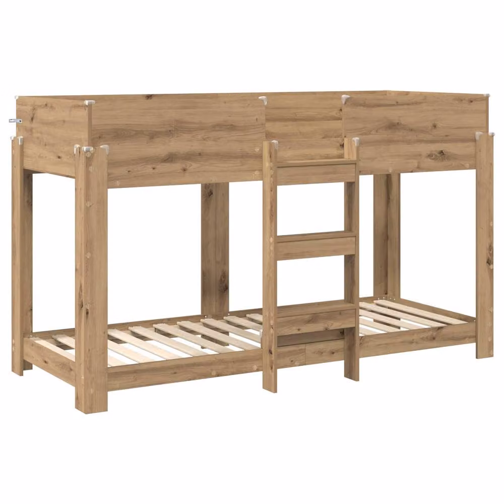 Berkfield Home Artisan Oak Bunk Bed for Kids in Brown, Engineered Wood, W/D/H: 75 x 190 cm – 2