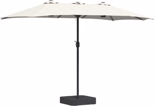 Berkfield Home Folding Garden Parasol in Sand, W/D/H: 385 x 209 x 244 cm
