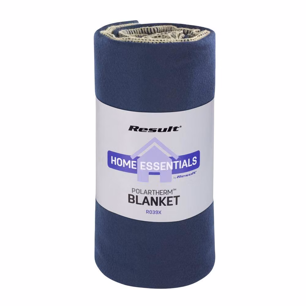 Result Plain Warm Outdoor Fleece Blanket in Dark Blue – 2
