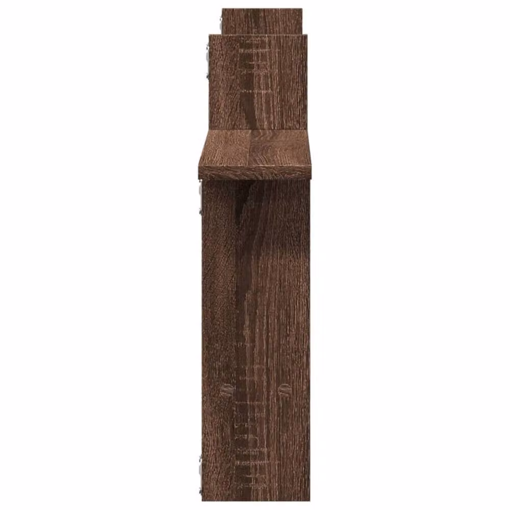 Berkfield Home Wall Mounted Shelves, 2 Piece Brown Oak Engineered Wood, W: 50 cm, D: 12 cm, H: 50 cm – 3