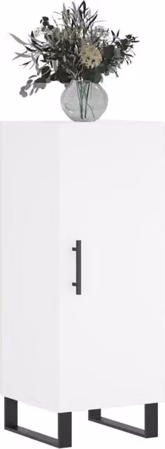 Berkfield Home Modern White Sideboard in Engineered Wood W/D/H: 34.5 x 34.5 x 90 cm