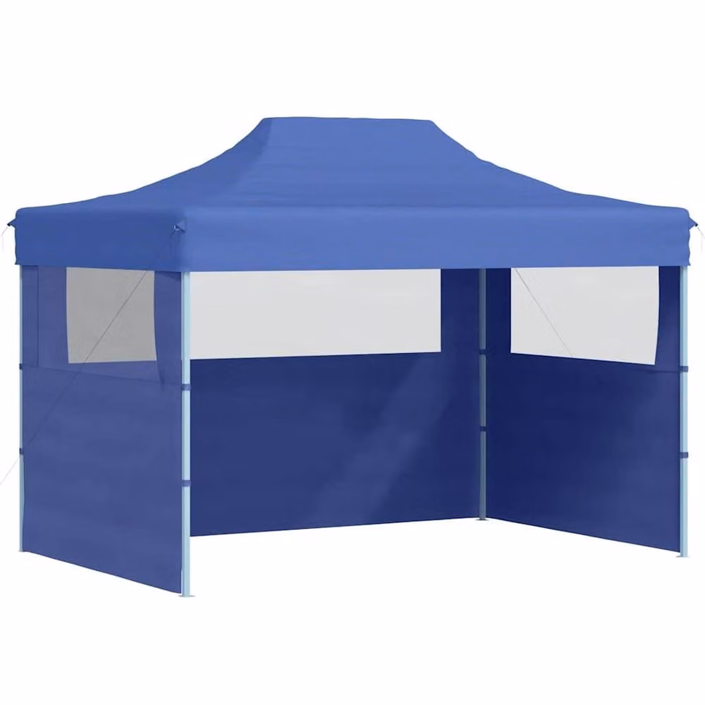 Berkfield Home Professional Folding Party Tent with 3 Sidewalls and Windows, Steel Blue, W: 4 m, D: 3 m, H: 2.8 m – 2