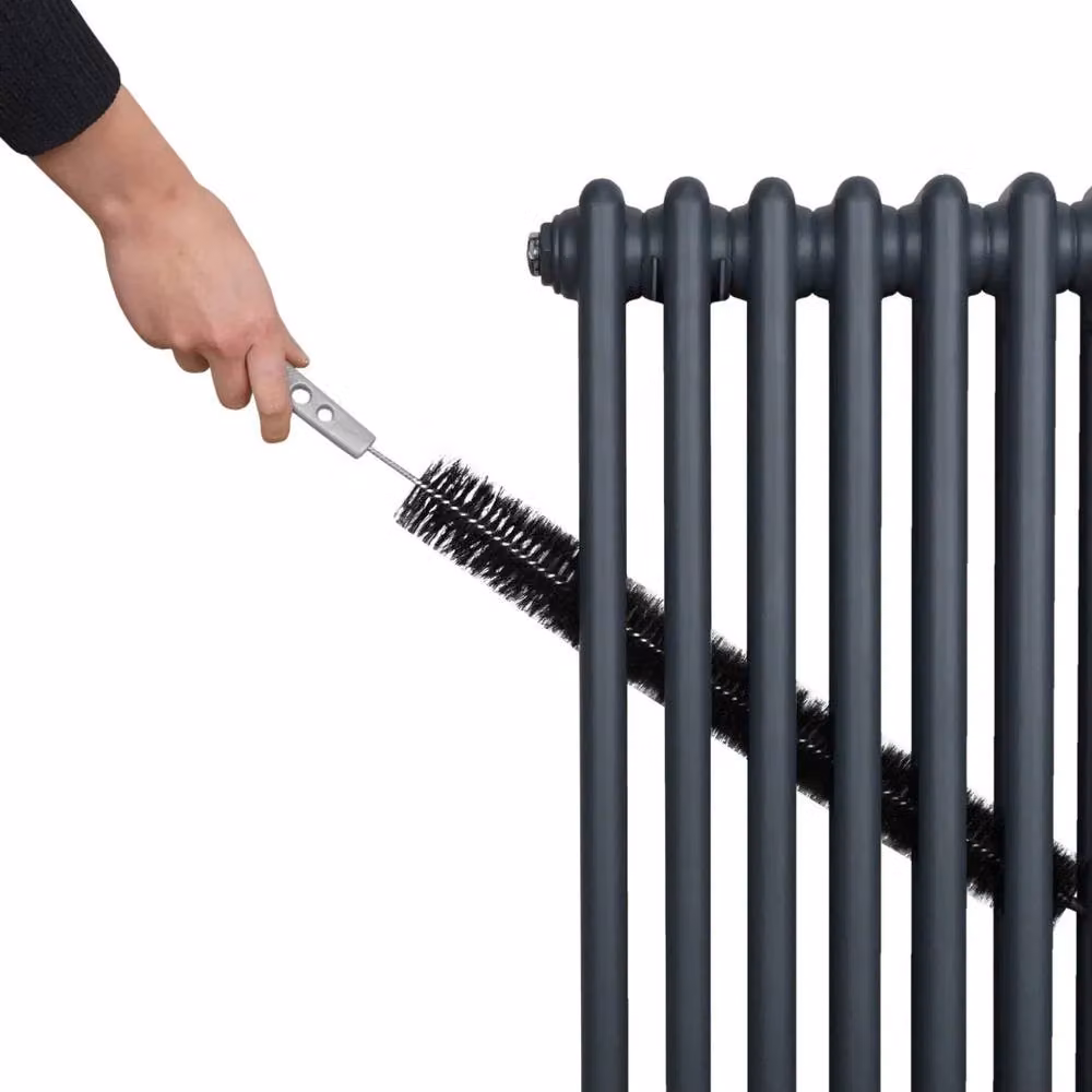 Monstershop Traditional 2 Column Steel Radiator in Anthracite Grey, H: 180 cm, W: 20.2 cm, D: 7 cm – 5