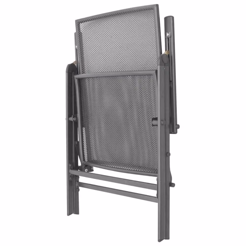 Berkfield Home 3-Piece Reclining Garden Chair Set in Anthracite Grey with Powder-coated Steel Frame – 2
