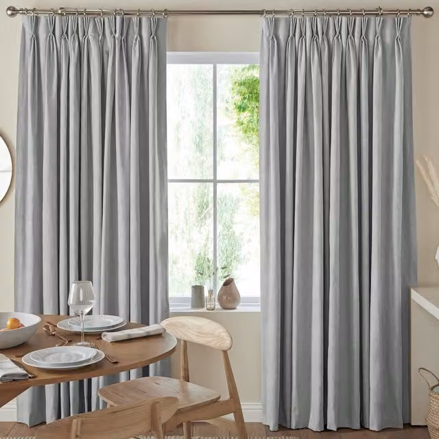 Terrys Florence Silver Velvet Made to Measure Opaque Fabric Curtain Panel