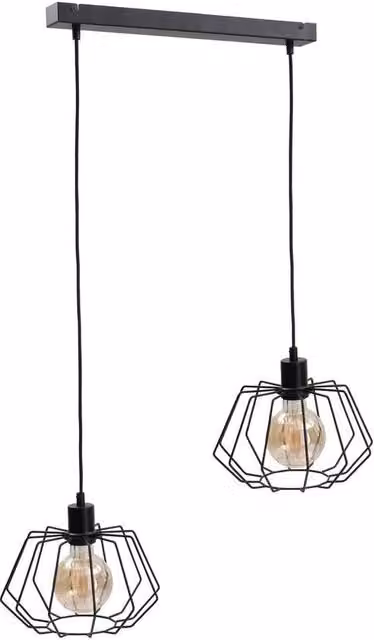 Netlighting Luna Bar Pendant Ceiling Light, Black, 53cm, 2x E27