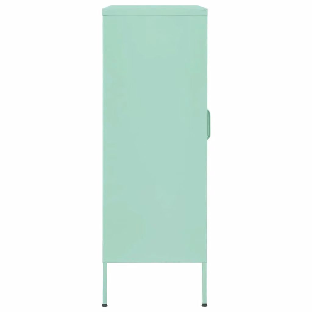Berkfield Home Green Steel Storage Cabinet with Glass Doors W/D/H: 80 x 35 x 101.5 cm – 3