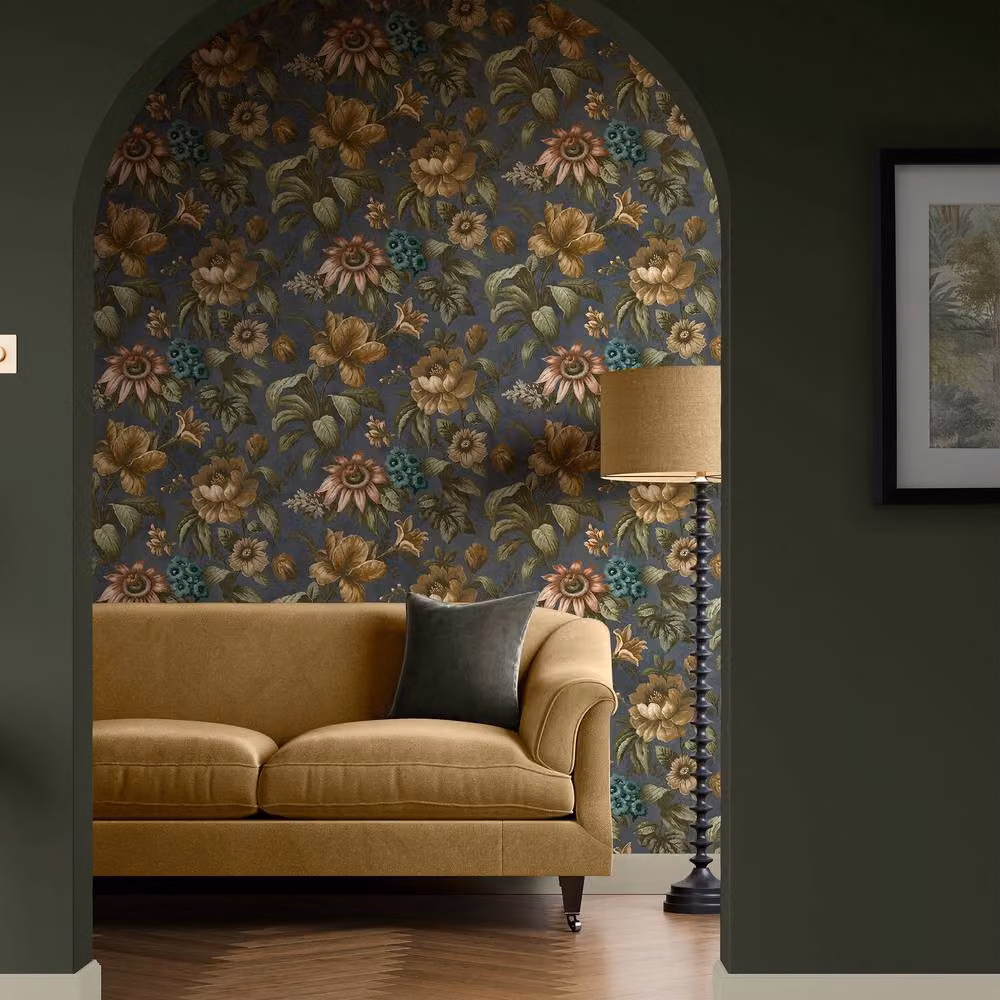 Superfresco Easy Gardenia Archival Blue Botanical Floral Wallpaper, Width: 52 cm – 2