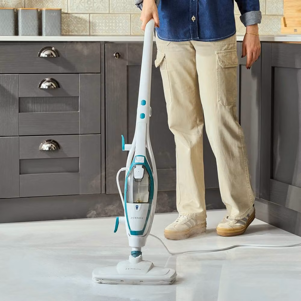 Cooks Professional Multifunctional Steam Mop Cleaner in White with 6pc Spare Mop Pad Set – 2