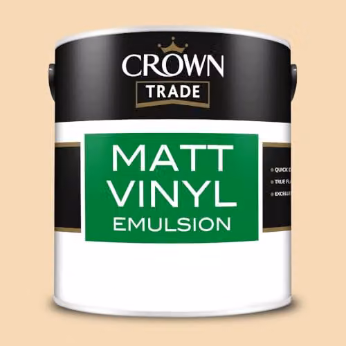Crown Trade Matt Vinyl Dispersion Paint in Pale Gold, 2.5l – 2
