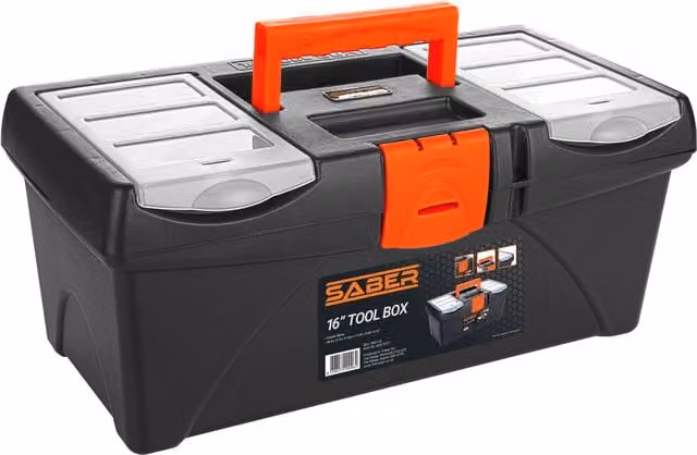 Saber Tool Box with Inserts, Black, Width: 40.8 cm