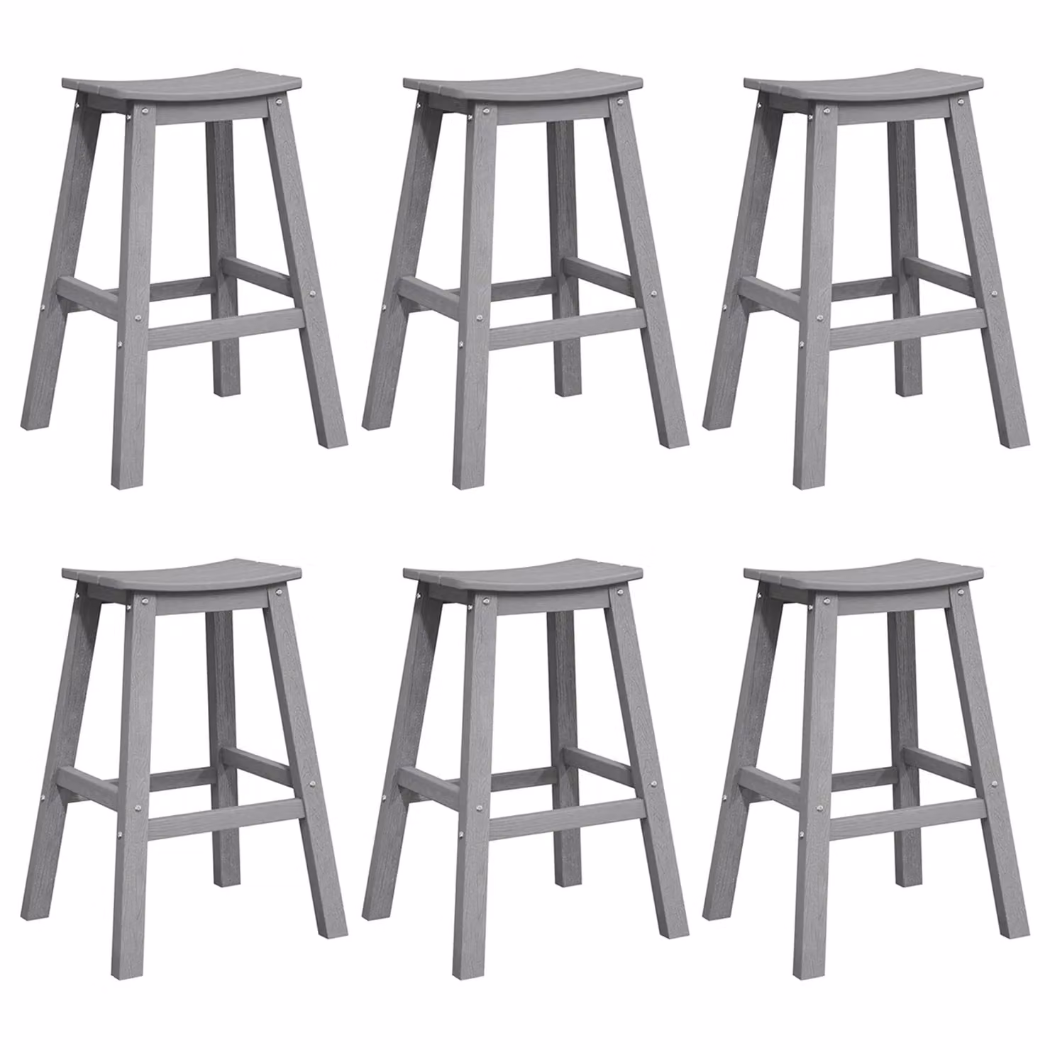 Berkfield Home Set of 9 Modern Light Grey HDPE Bar Stools – 2