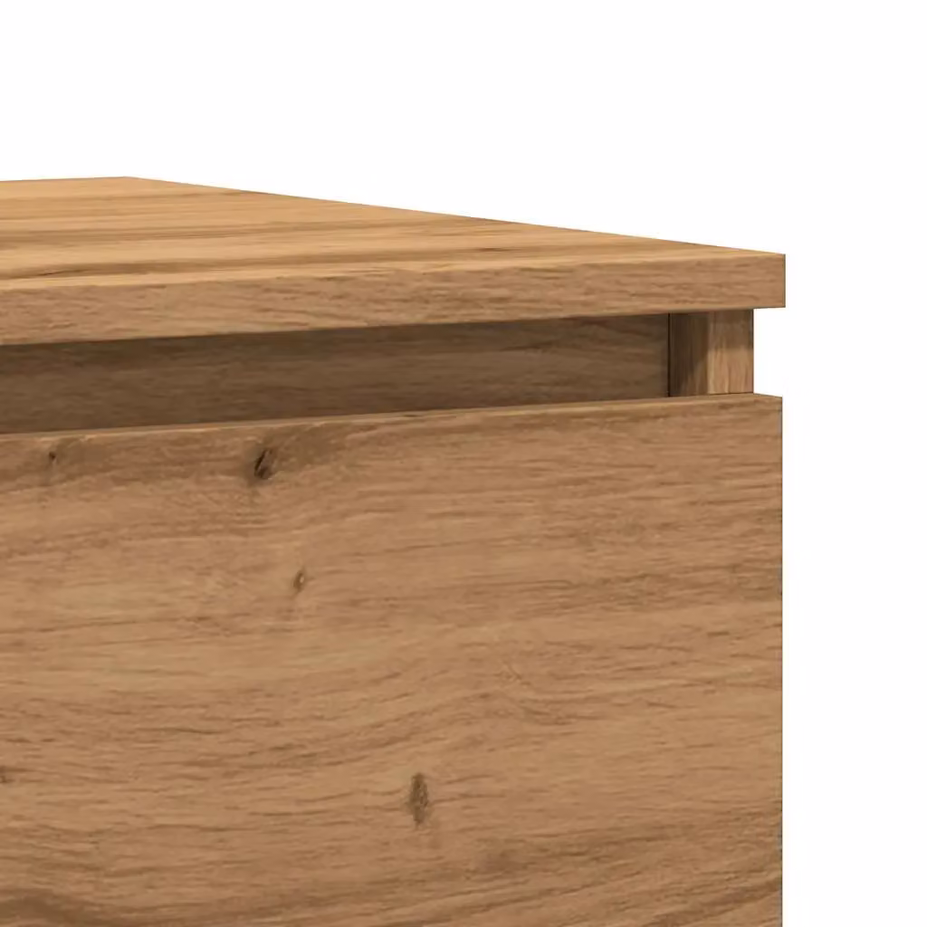 Berkfield Home Artisan Oak Bedside Cabinet in Brown, W/D/H: 50 x 40 x 43.5 cm – 4