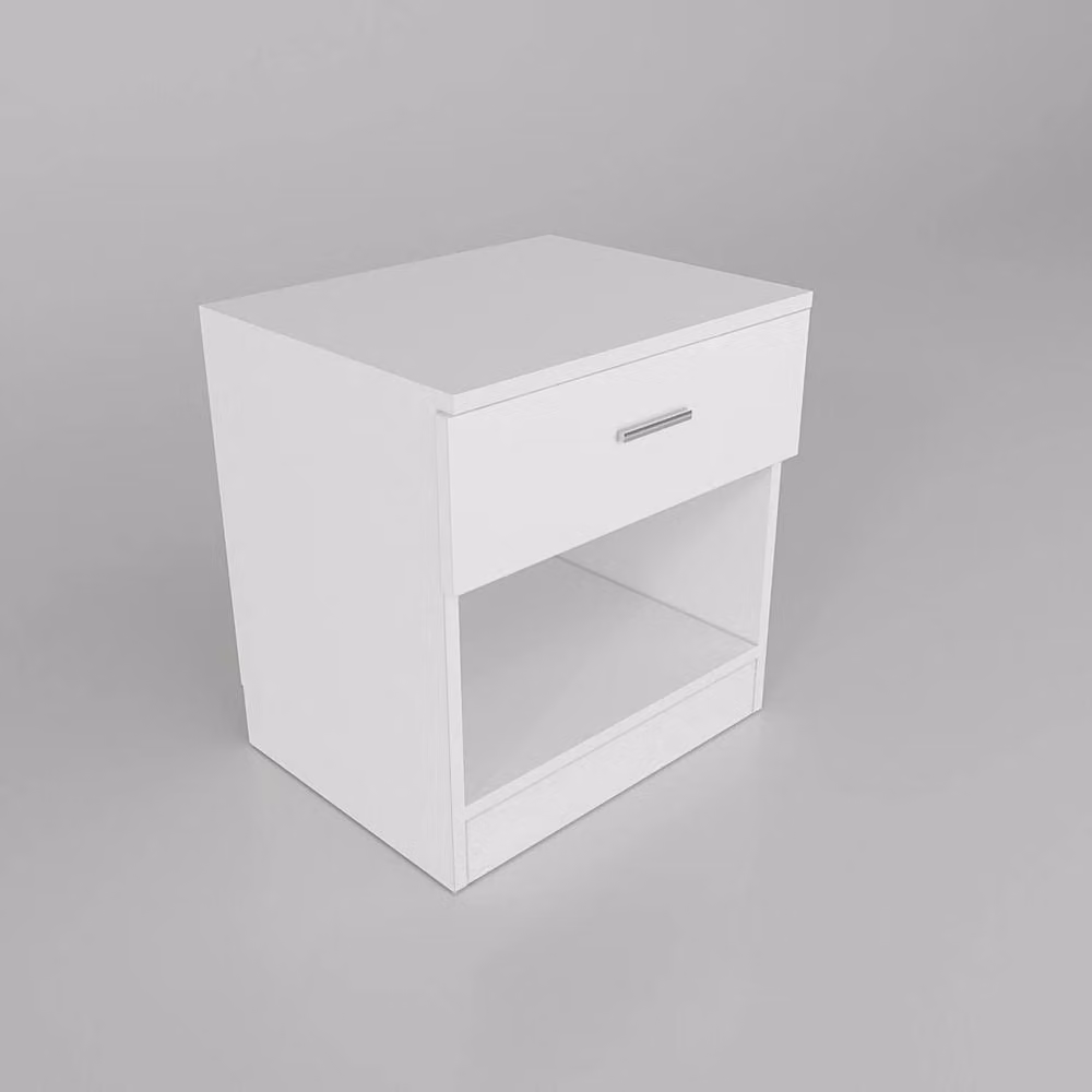 FORGEVIO High Gloss White Bedroom Storage Cabinet and Bedside Table Set – 4