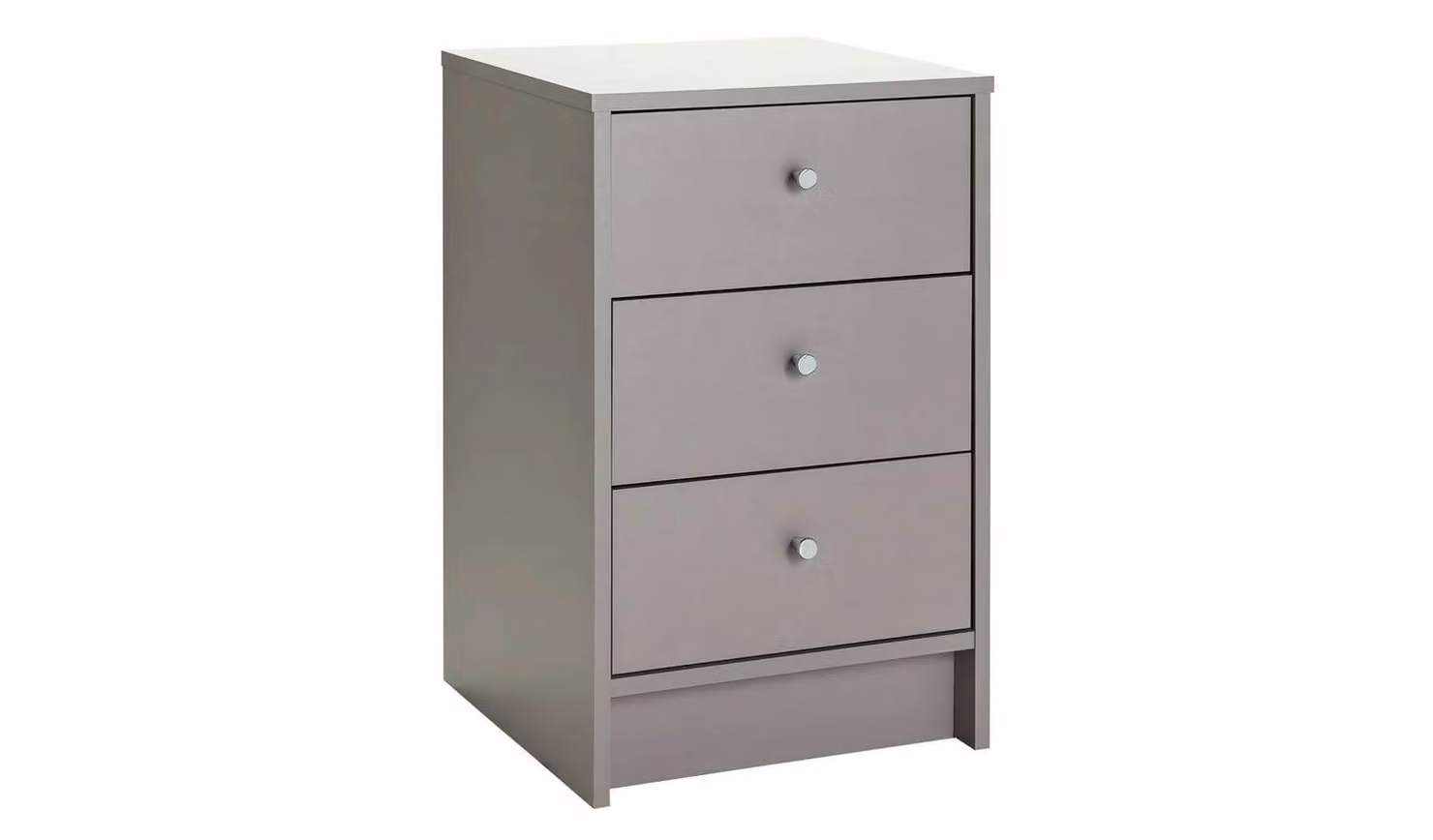 Malibu 3 Drawer Bedside Table in Grey
