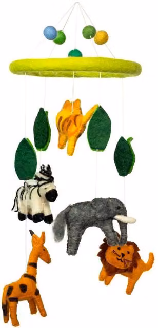 KDMD Handmade Multicolour Safari Animal Felt Mobile for Babies