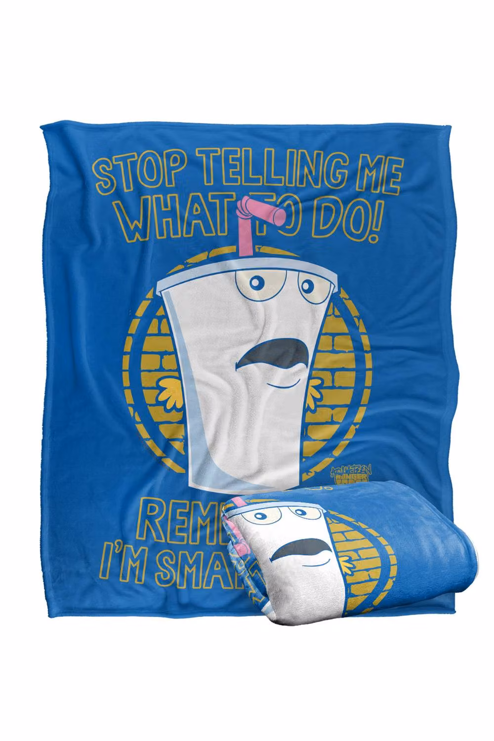 Cartoon Network Aqua Teen Hunger Force Super Soft Fluffy Polyester Throw Blanket, Blue and Multicolour, Large – 2