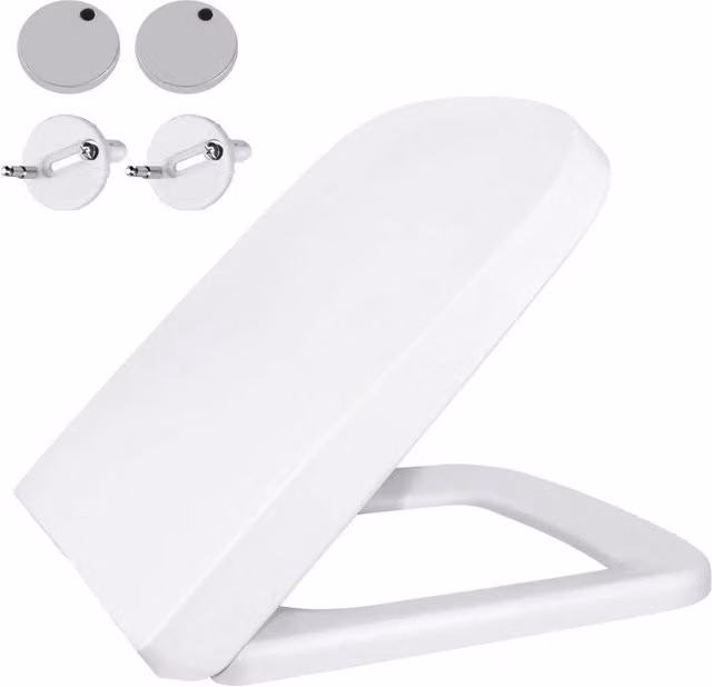 EONLION Square Soft Close Toilet Seat in White
