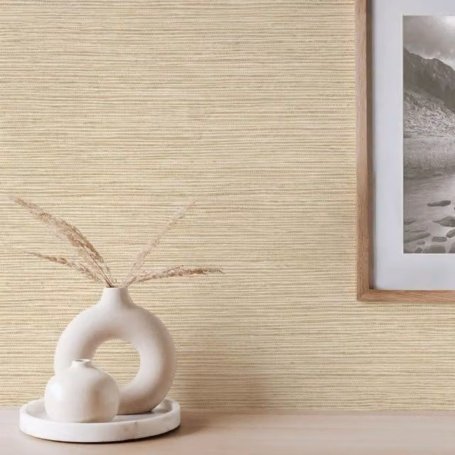 Crown Modern Abstract Textile Wallpaper in Beige and Yellow