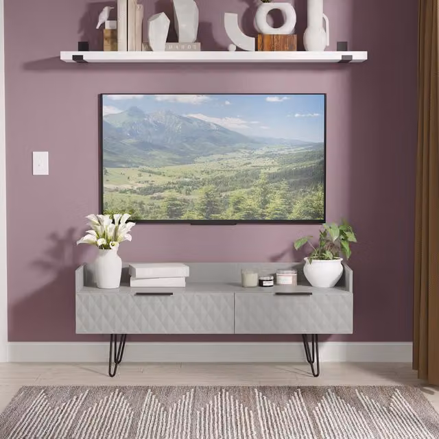 2 U Islay Ready Assembled 2 Drawer Coffee TV Unit in Dark Grey – 1