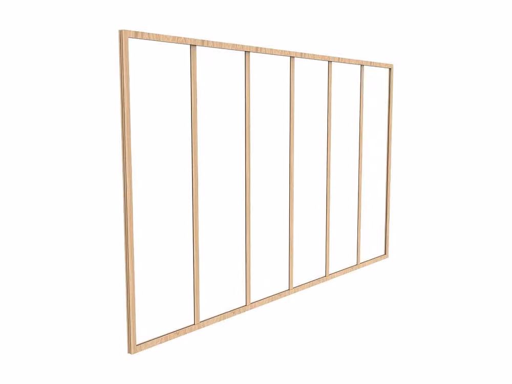 Vente-unique Powder-Coated Aluminium and Glass Partition in Light Oak, W: 180 cm, H: 130 cm – 2