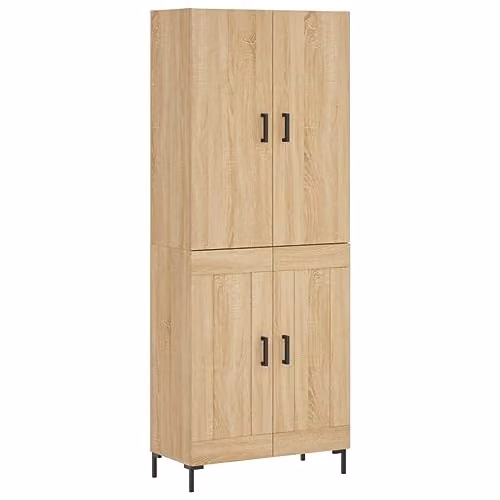 vidaXL Modern Highboard in Brown, W/D/H: 69.5 x 34.0 x 180.0 cm