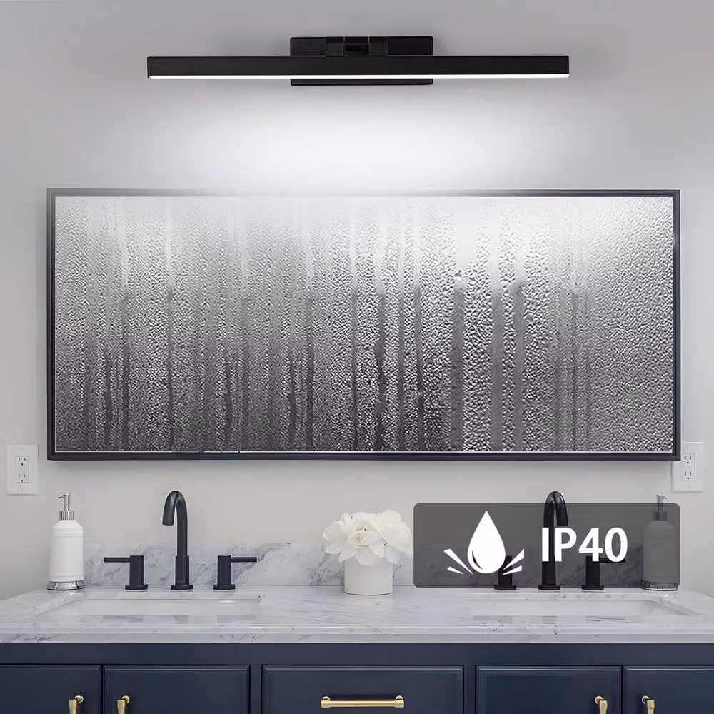 COMELY 9W Modern LED Vanity Wall Light in Black with 4500K Cool White Light – 7