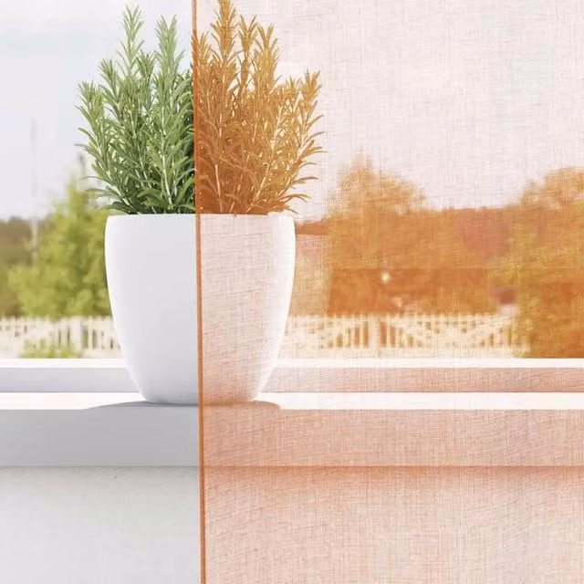 Berkfield Home Terracotta Voile Curtains, 2 Pack, Rod Pocket, W: 140 cm, H: 175 cm