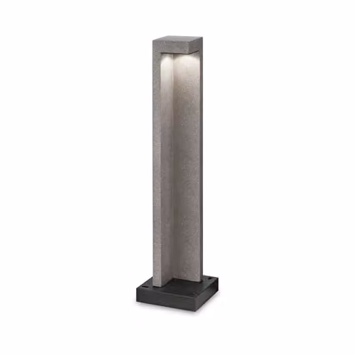 Ideal Lux TITANO PT1 BIG GRANITO Modern LED Bollard Light in Black and Grey with Stone and Metal Finish
