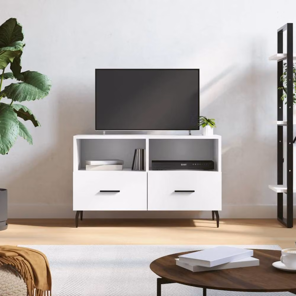 Berkfield Home Modern White TV Cabinet W/D/H: 80 x 36 x 50 cm – 2