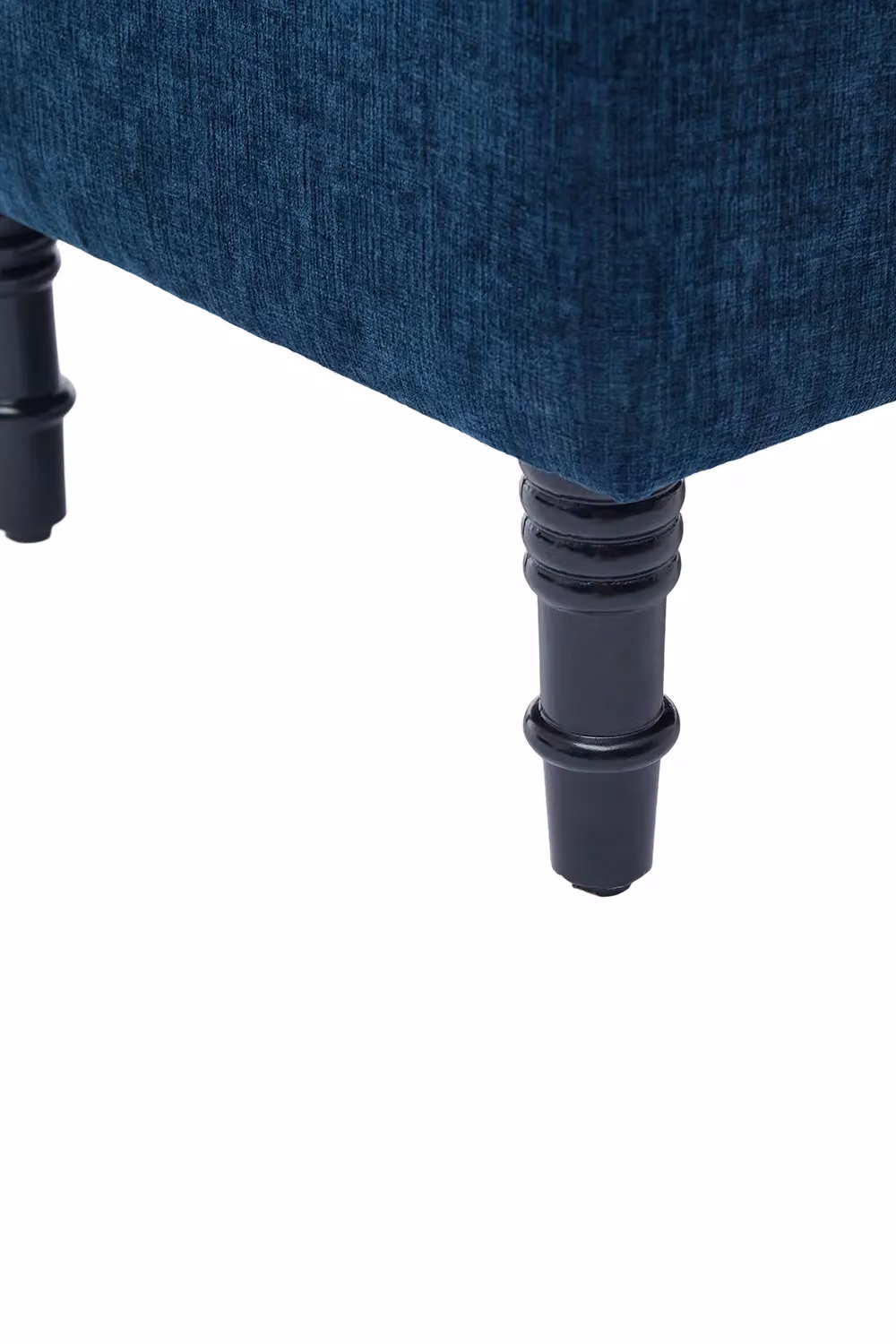 Living and Home Blue Chenille Upholstered Chesterfield Storage Bench – 5
