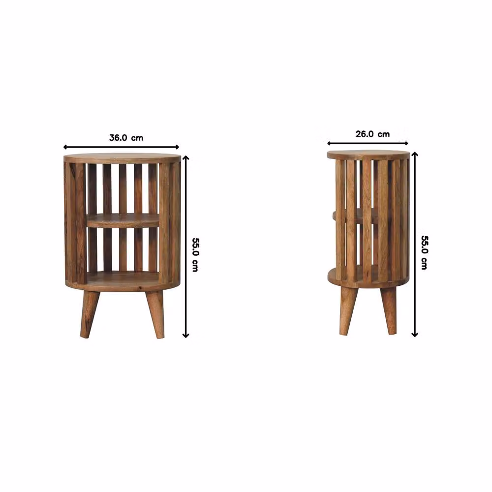 Direct Wicker Ariella Double Shelf Oak-ish Bedside Table in Brown – 2