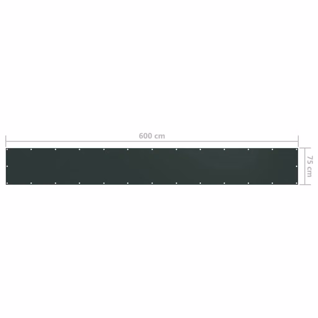 Berkfield Home Dark Green Balcony Screen in Oxford Fabric, W: 75 cm, L: 600 cm – 2