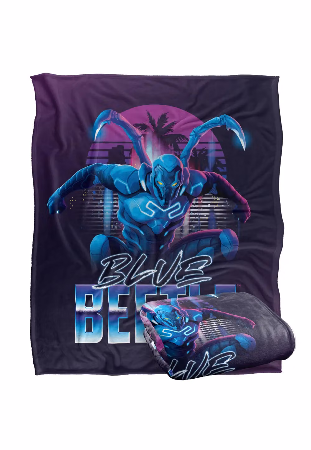 Blue Beetle (2023) Super Soft Silky Touch Throw Blanket, White and Multicolour, W: 152 cm, D: 127 cm – 2