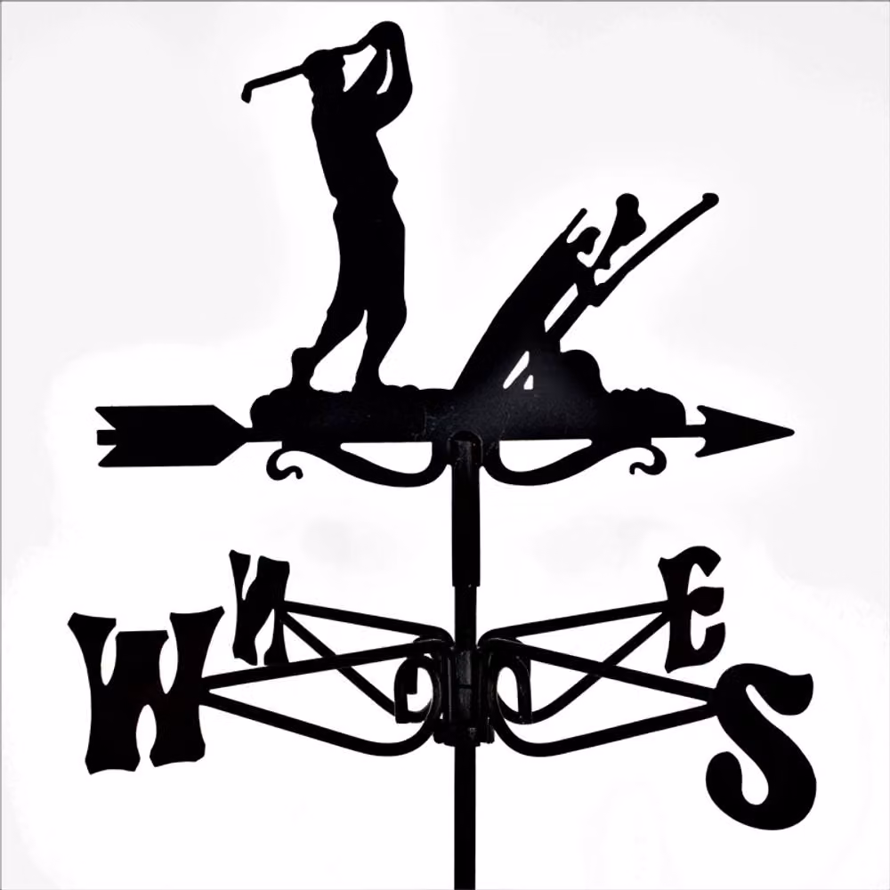 Buttercup Farm Mini Golfer Weathervane in Black Steel, W: 38 cm, D: 38 cm, H: 60 cm – 3