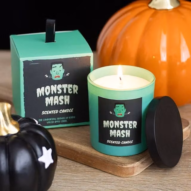 Uniqueful Monster Mash Apple Cider Pillar Candle in Green, 1 Pack