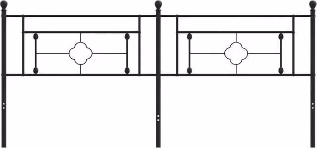 Berkfield Home Classic Metal Headboard in Matt Black, Width: 193 cm – 1