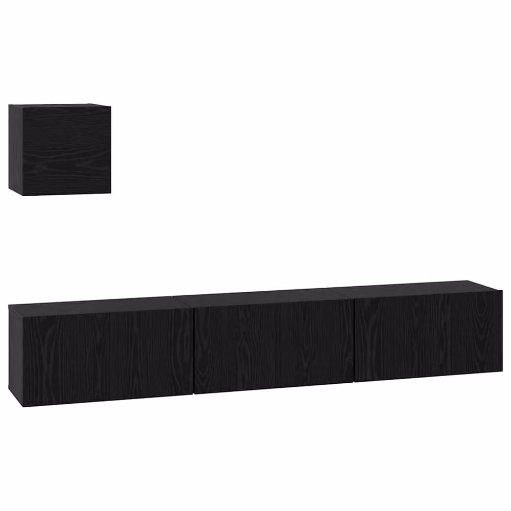 Berkfield Home 4-Piece Modern TV Unit Set in Black Oak, W/D/H: 60 x 30 x 30 cm – 2