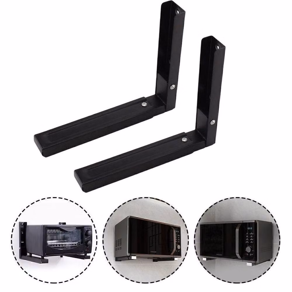 Havendro 2-Piece Black Iron Extendable Microwave Brackets – 3